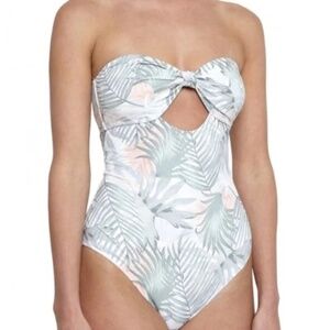 Eberjey Lulu Palmera Tropical Leaf One Piece Cutout Swimsuit Size Small